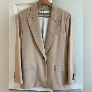 Zara Beige Tailored Blazer